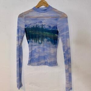 Scenic Blue Long Sleeve Women's Top